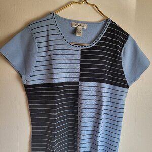 Carducci Top Women  Short Sleeve, Blue Black